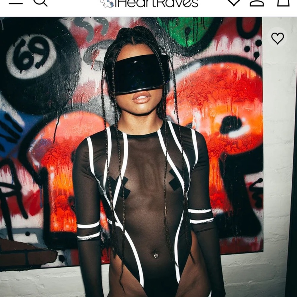 I Heart Raves UV mesh bodysuit - Picture 6 of 6